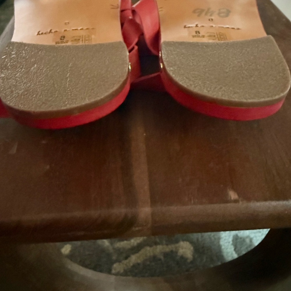 beek Red Leather Sandals size 8 - Picture 5 of 6